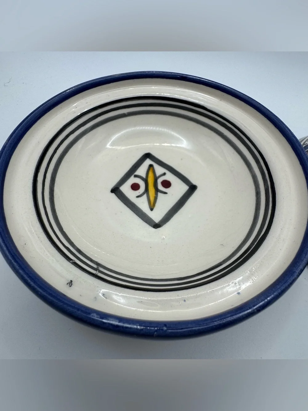 Hand Painted Moroccan Ceramic Mini Tagine Lidded Dish Blue Floral